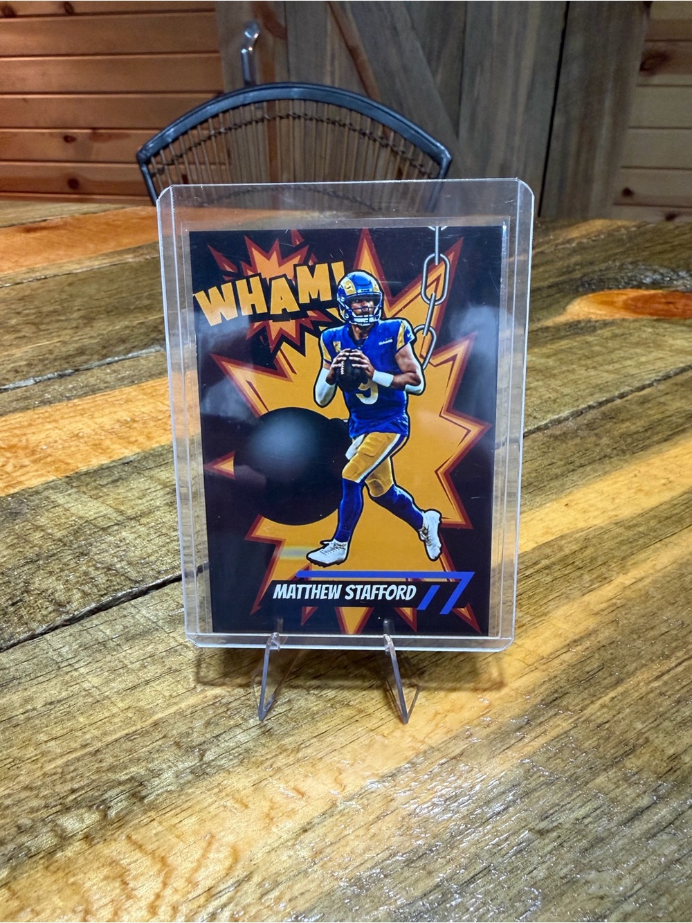 Matthew Stafford 'WHAM!' Football Card - Blue & Gold